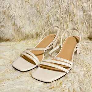 Unisa White Slingback Heels